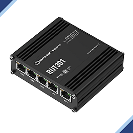 Teltonika RUT301: Industrial 4-port Ethernet Router (Tailscale, ZeroTier, Wireguard Capable)